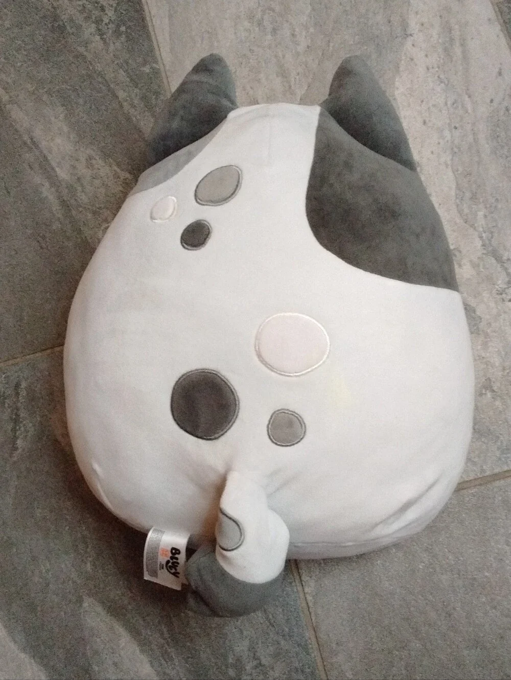 Bluey Muffin Gray and White Plush Dog Face Toy Pillow